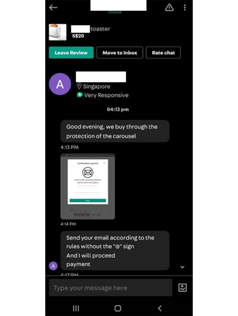 Police Advisory On Phishing Scams Involving Fake Buyers On Carousell