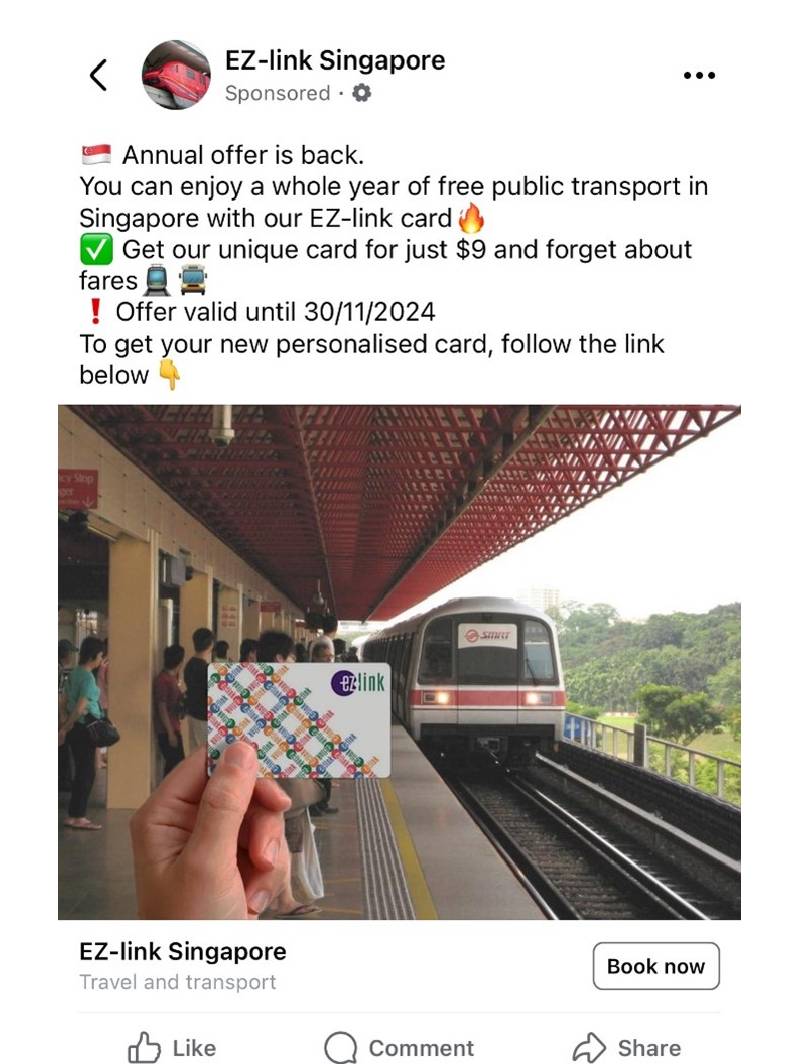 Police Advisory On Phishing Scams Perpetuated Via Social Media Advertisements Involving The Sale Of Ez-Link Cards