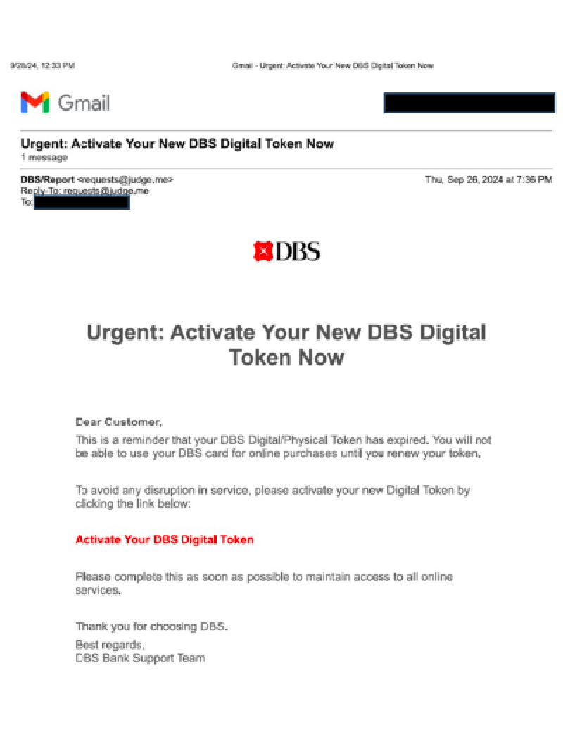 Joint Advisory By SPF And DBS On Phishing Scams Involving The Impersonation Of DBS