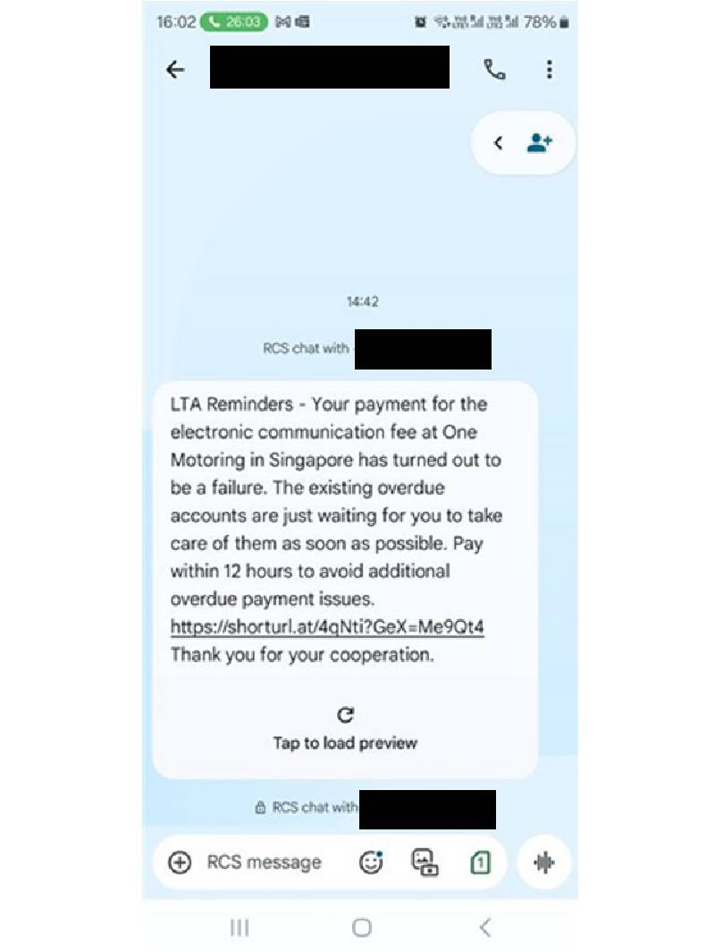 Police Advisory On Resurgence Of Phishing Scams Involving The Impersonation Of Onemotoring/Lta